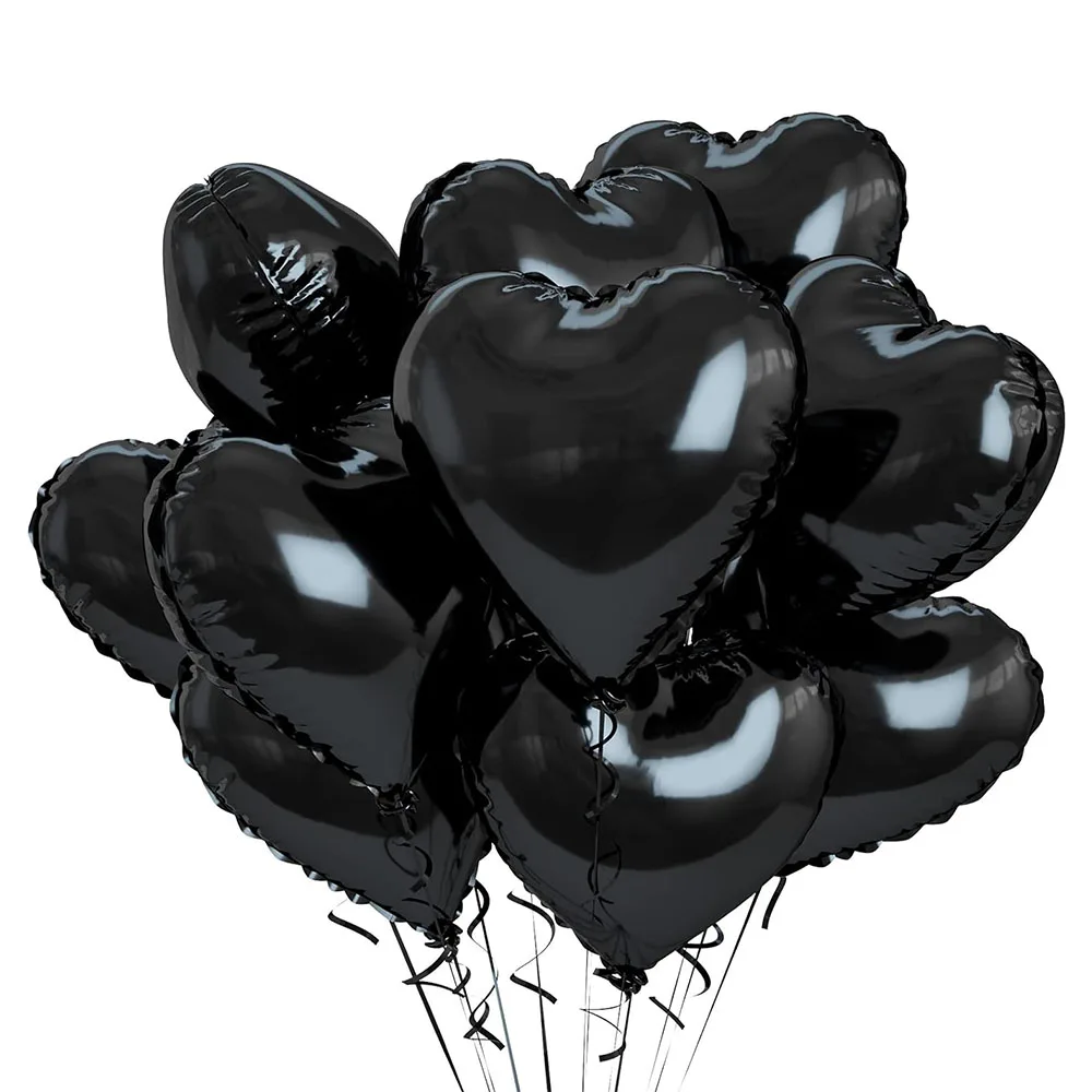 10pcs 사랑 풍선 18in 생일 풍선 블랙 러브 하트 풍선 파티 장식, 생일, 결혼식, 결혼식에 적합