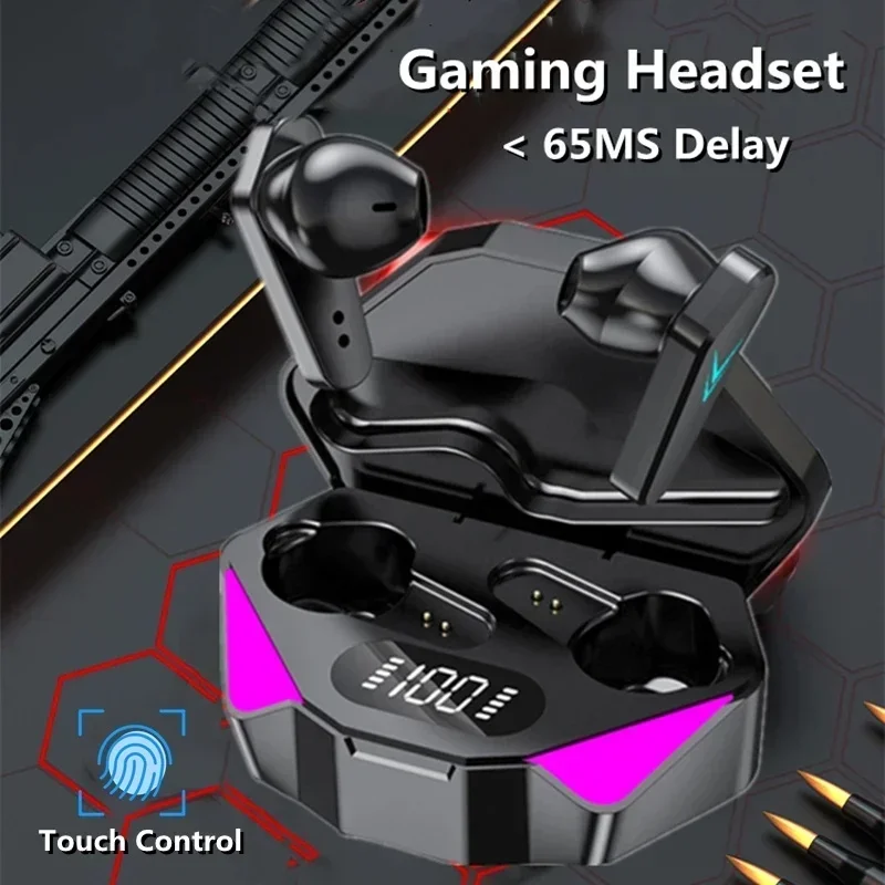 X15 TWS 무선 이어폰 블루투스 헤드폰, 저지연 이어버드, Esport 게이머 게이밍 헤드셋, 마이크 포함, 샤오미 아이폰용, 65ms