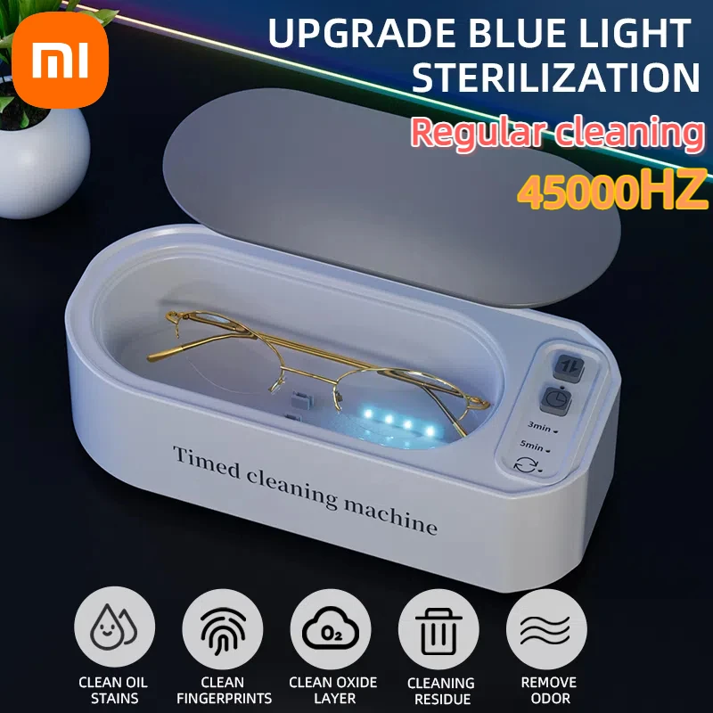 샤오미 250mAh 초음파 안경 세척기 초음파 타이머 보석 칫솔 고주파 초음파 세척기
