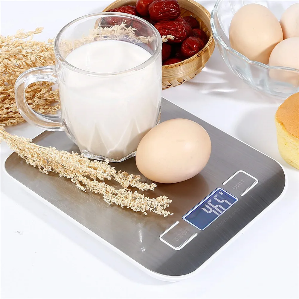 충전식 스테인레스 스틸 전자 저울, 주방 저울, 가정용 쥬얼리, 음식 간식 계량, 베이킹 도구, 5kg, 10kg
