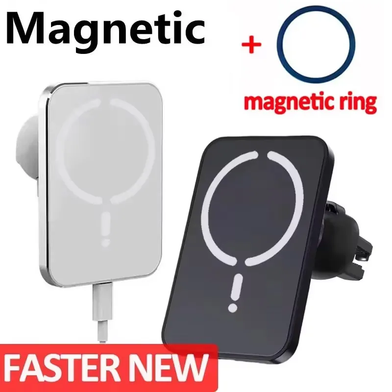 MagSafe iPhone 16 15 14 13 Pro Max Xiaomi Samsung Xiaomi 에어 벤트 클립 폰 홀더 스탠드 용 30W 자기 무선 차량용 충전기
