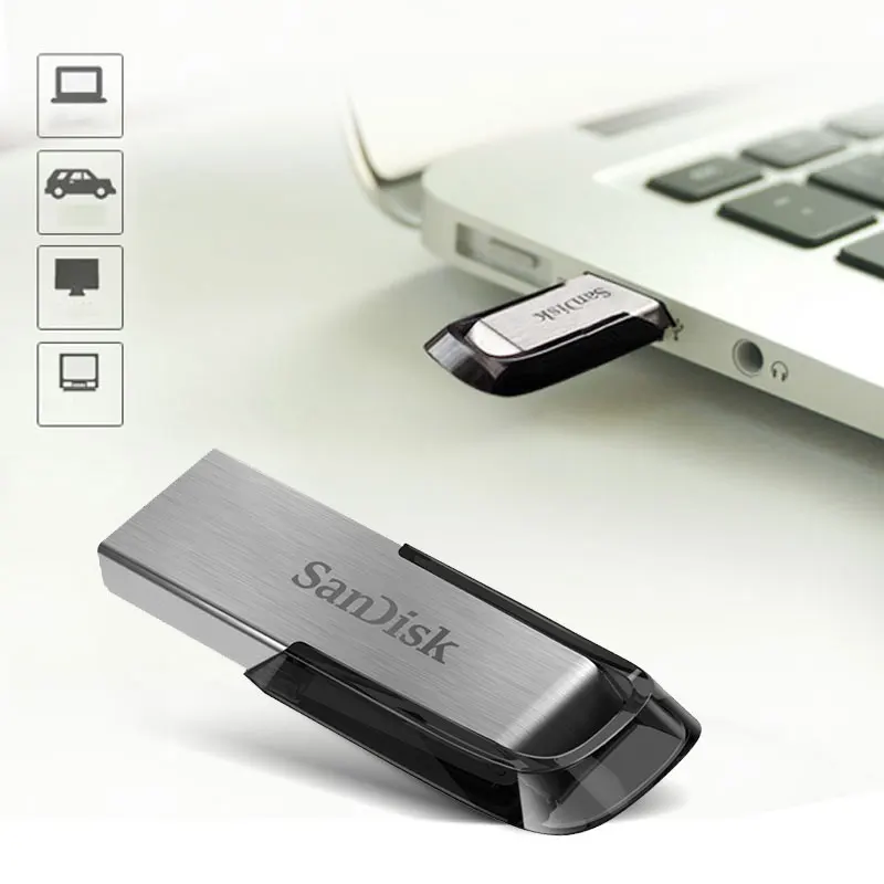 샌디스크 SDCZ73 USB 플래시 드라이브 256GB 128GB 64GB 32GB USB 3.0 메탈 암호화 펜 드라이브 메모리 스틱 울트라 플레어 USB3.0 U 디스크