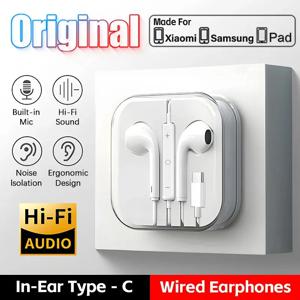 Xiaomi 15 14 13 12 11 용 유선 헤드폰 Redmi Phone 3.5MM 이어폰, Huawei 용 Samsung 이어 버드 노트북, HD 마이크 포함