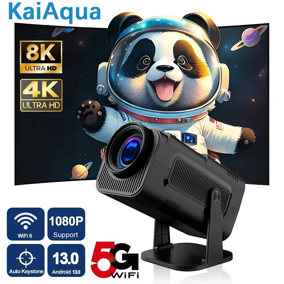 4K 안드로이드 11 미니 프로젝터 네이티브 1080P 390ANSI HY320 Wifi 6 BT5.0 시네마 휴대용 프로젝터 내장 앱 전화와 호환 가능