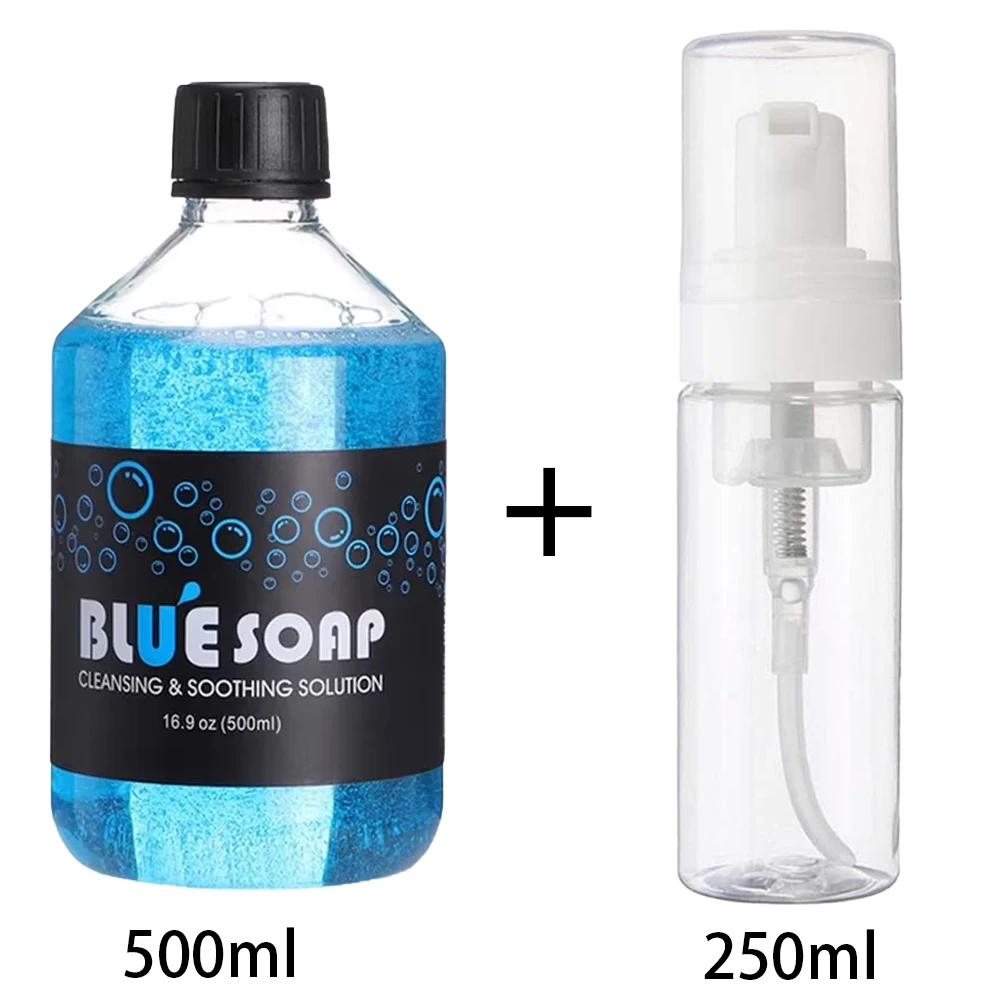 KVM 문신 블루 비누 청소 및 진정 솔루션(포밍 병 포함) 문신 청소 공급 세트 문신 애프터 케어 도구 문신