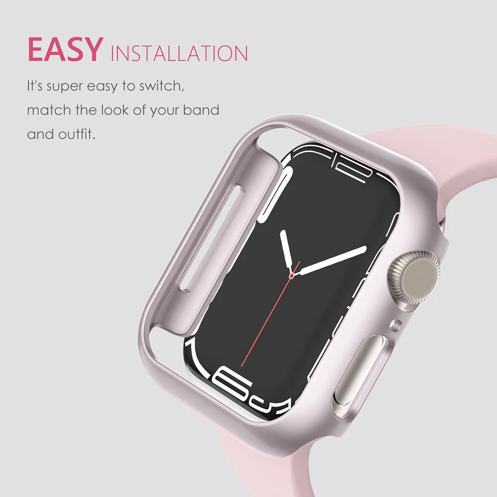애플워치 46mm 45mm 41mm 42mm 40mm 44mm용 무광 커버, 하드 PC 범퍼 보호 케이스 프레임 (아이워치 SE 10 9 8 7 6 5 4SE 호환)