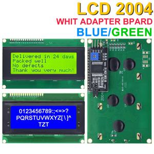 아두이노용 직렬 인터페이스 어댑터 모듈, 블루 그린 스크린 문자, LCD IIC, LCD2004 + I2C, LCD2004, 20x4, 2004A