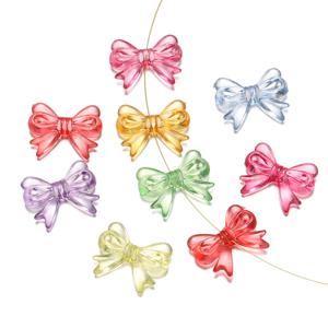 30 개/몫 14x18mm Bowknot 투명 활 스페이서 비즈 귀걸이 목걸이에 대한 매력 펜던트 만들기 보석 액세서리 만들기