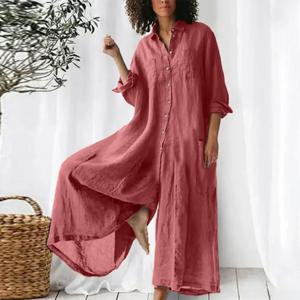 코튼 린넨 여성 점프 슈트 오버 사이즈 빈티지 버튼 점프 슈트 여름 여성 캐주얼 비치 Playsuit 넓은 다리 바지 루즈 한 Romper