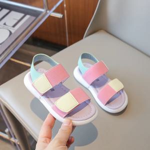 귀여운 아동용 벨크로 샌들 (남아/여아), 가볍고 통기성 좋은 파스텔톤 PU 가죽 EVA 밑창 여름 샌들