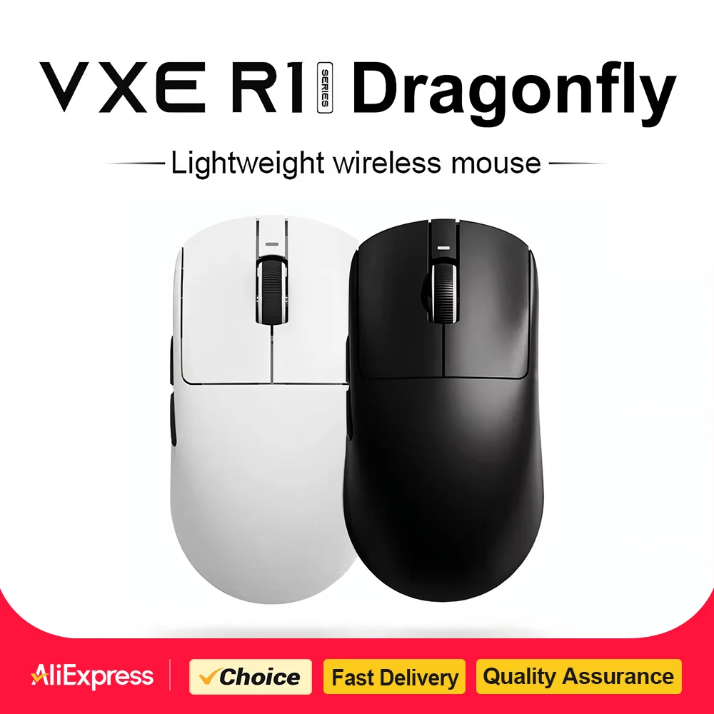 VGN VXE 드래곤플라이 R1 무선 게이밍 마우스 (PAW3395 센서 탑재, 52840 2KHz FPS 저지연, 사무실 및 게임용 지능형 속도)