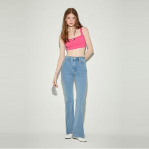 배지 와이드 립 크롭 탑 (T32E0TTO14TWT1THW)