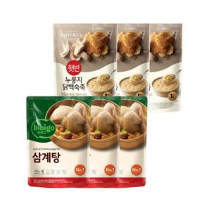 비비고 삼계탕 800g x3개+누룽지닭백숙죽 420g x3개