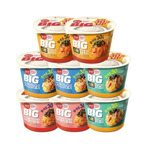 [1등 컵밥] 햇반 컵반 한끼간편 BIG세트 8개(치킨마요x2+스팸마요x2+스팸김치x2+김치날치x2)