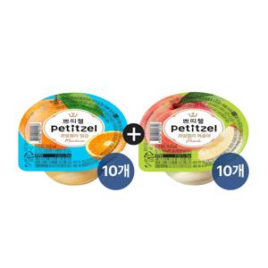 쁘띠첼 푸딩 과일젤리 밀감 90g x10개+복숭아 90g x10개