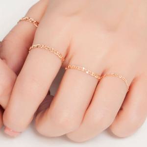 14K Flat 체인 금 반지 Type A