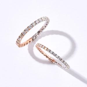 14K/18K 모이사나이트 믹스 이터니티 반지 (1.7mm,2.2mm)
