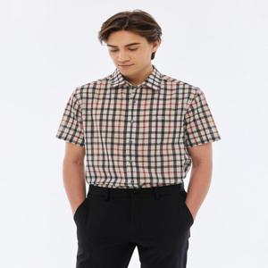[닥스 골프 남성] [[24SS]] WGSH4B415I2 [스테디셀러]클래식 체크 울 블렌디드 반팔 셔츠 (BEIGE)