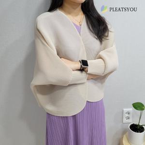 [최초가 115,000원] 럭스 가오리 볼륨 플리츠 가디건