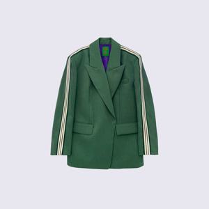 테잎 배색 오버핏 자켓 GREEN