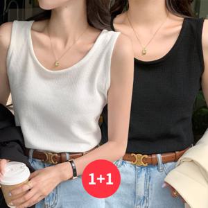 [브리치]  / NT2647 여성 1+1 심플 와플 텍스쳐 이너웨어 민소매