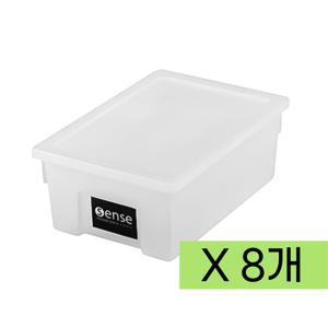 1호 센스 정리함 x 8개 화이트 반투명/수납정리/리빙박스/플라스틱박스/정리박스/수납박스/수납