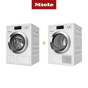 [Miele 본사] 밀레 트윈도스 드럼 세탁기 WCG 760 WCS + 밀레 히트펌프 의류 건조기 TCL 880 WP