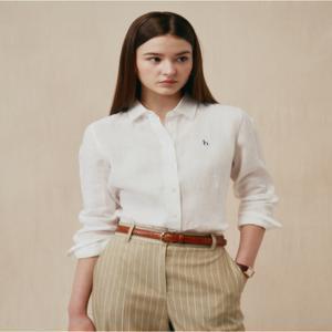 헤지스 여성 HSSH5BC30WT [시즌오프][아이코닉] 린넨 셔츠 화이트