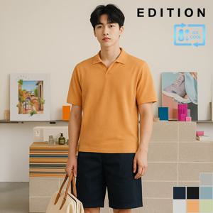 쿨링 오픈 카라 반팔 티셔츠  (NEC2ET1903)