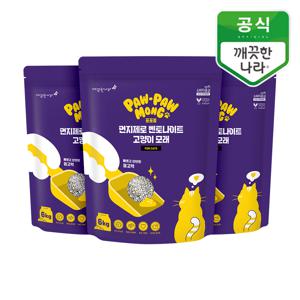 포포몽 응고형 벤토나이트 고양이 모래 6kg 3개