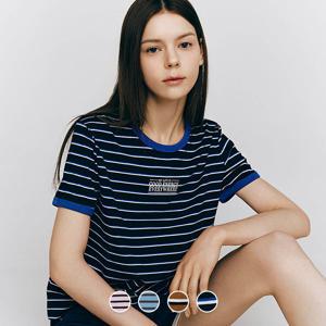 325529 여 멀티 스트라이프 반팔티