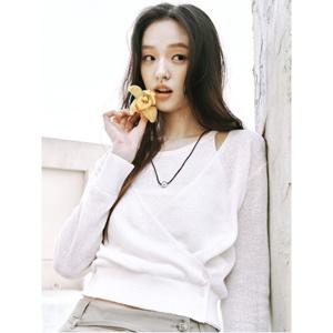 페이퍼사 홀터넥 슬리브리스 레이어드 카디건  화이트 (32545ALY41)