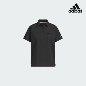 여성 25SS 우븐 반팔 폴로 셔츠 IK3062