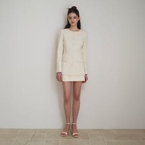 RACHEL button jacket skirt set_IVORY
