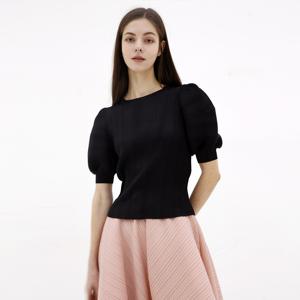 yoyoyoy [여성][최초가 122000원]시보리 퍼프 반팔 티셔츠_AJ04WNPTS03