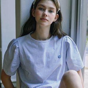 Volume Sleeve Logo Stripe T-shirt_Blue [N24HMTS005]