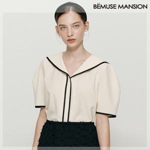 [비뮤즈맨션] Sailor collar binding blouse - Cream