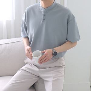 [브리치]  / 남자반팔티 헨리넥 차이나카라 머슬핏 반팔티