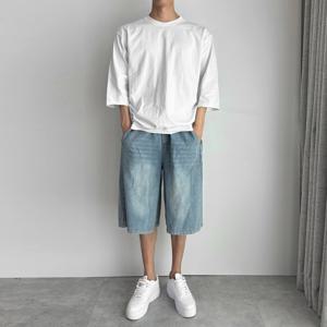 [브리치]  / 여름옷 밴딩 7부 버뮤다 팬츠 청반바지