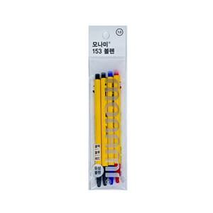 에이치플러스몰 모나미 153볼펜 유성볼펜 1.0mm - 흑청적 4본세트 모나미한정판