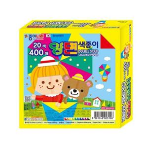 종이나라 양면색종이 20색 400매 (1개)