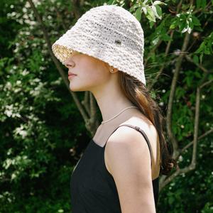Crochet Knit Bonnet Hat_Light Beige [N24HMAC002]