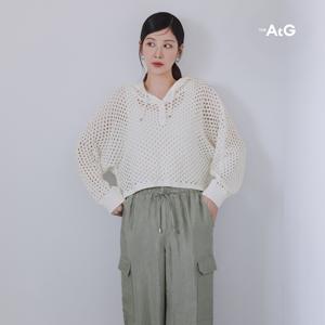 [론칭가 59,900원] 더엣지 25SS 코튼100% 크로셰 후드니트 1종