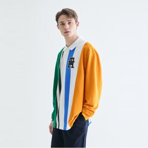 버티컬 스트라이프 럭비 폴로 셔츠 (T12E1TKT520MT10FA)