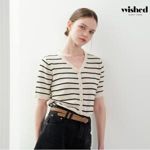 데일리 스트라이프 브이넥 반팔 가디건 (WICBCD001)