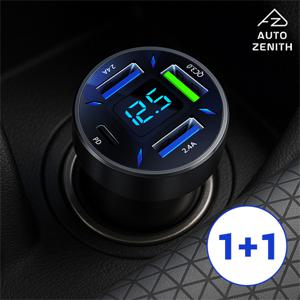 [오토제니스] 1+1 터보잭 차량용 동시 고속충전 시거잭 QC3.0 PD 2.4A