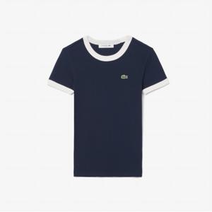 여성 립조직 슬림핏 배색 반팔 티셔츠 TF2432-55G HHW