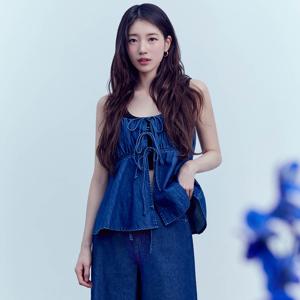 [SUZY] 원워시 민소매 리본 블라우스 YP2D2257