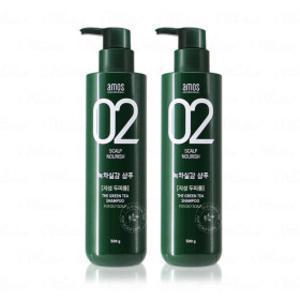 1+1 아모스 녹차실감 샴푸액 지성(산뜻한 타입) 500g (무료배송)