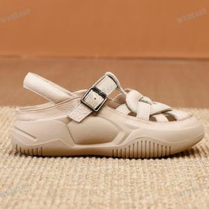 여자 송편 샌들 빈티지 통굽 샌들 5cm 스포츠 샌들 여성 샌들 여름 샌들 슬리퍼 미들힐 스트랩샌들